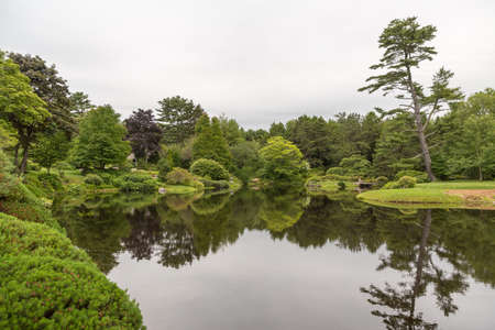 Lake near Northeast Harbor Mount Desert Maine USAの写真素材