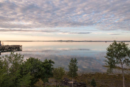 Frenchman Bay at dusk near Bar Harbor Maine USA