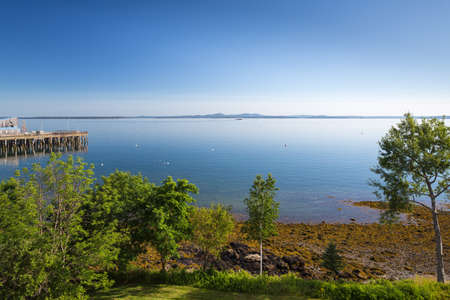 Frenchman Bay at dusk near Bar Harbor Maine USA