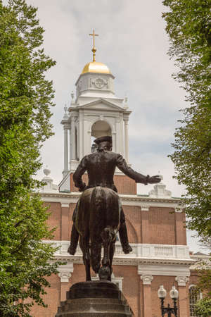 Old North Church and the midnight ride of Paul Revere on Boston Freedom Trail