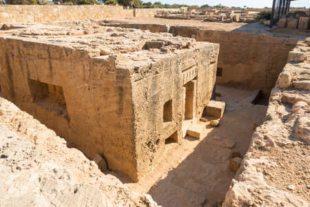 The Tombs of the Kings has been excavated by the Department of Antiquities of Cyprus and was used during the Hellenistic and Ptolemaic periods.の写真素材