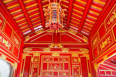 Hue Royal Palace set within the walled complex of the forbidden city in Vietnamのeditorial素材
