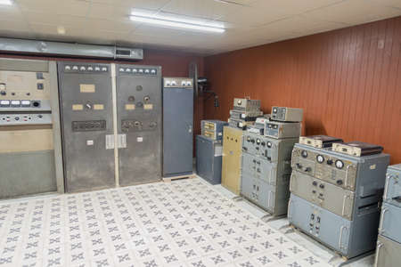 Vietnam War Communications Room of the Reunification Palace (Independence Palace) in Ho Chi Minh City former Saigon in Vietnamの写真素材