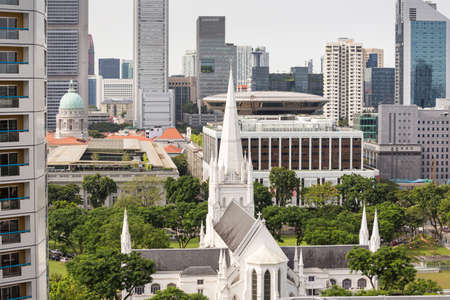 The skyline and cityscape of Singapore in Asiaの写真素材
