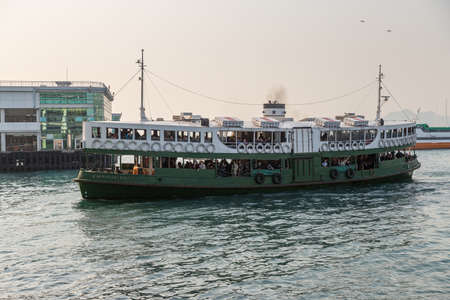 Ferry in Hong Kong Victoria Harbour, Chinaのeditorial素材