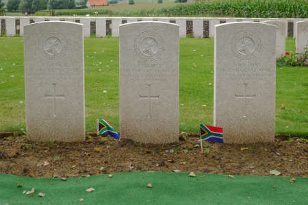Tyne Cot WW1 Cemetery near Ypres in Belgiumのeditorial素材
