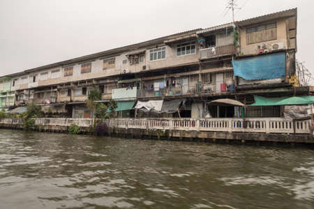 Thai Longtail boat on Bangkok Khlong Canal Thailandの写真素材