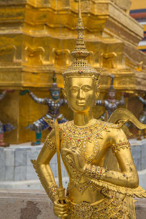 Detail outside entrance to temple in Bangkok Thailandの写真素材
