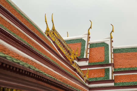 Roof of temple in Bangkok Thailandの写真素材