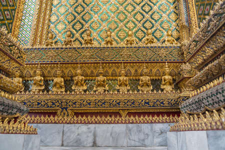 Detail outside entrance to temple in Bangkok Thailandの写真素材