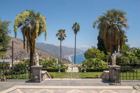 A view in Taormina in Sicily Italyの写真素材