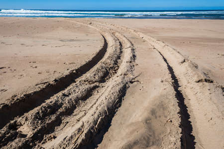 Beach Sand Tracks 4x4 Vehiclesの写真素材