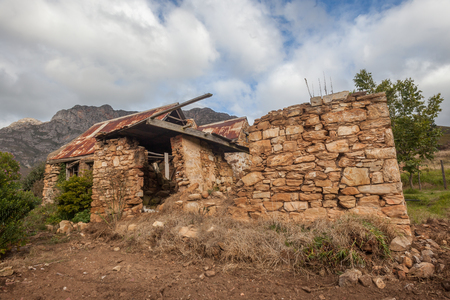 Old abandoned stone house in the countrysideの写真素材
