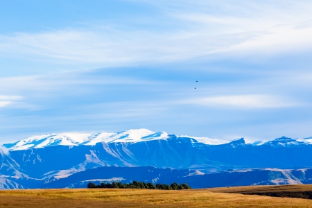 Winter on the high ground landscape in the mountain countrysideの写真素材