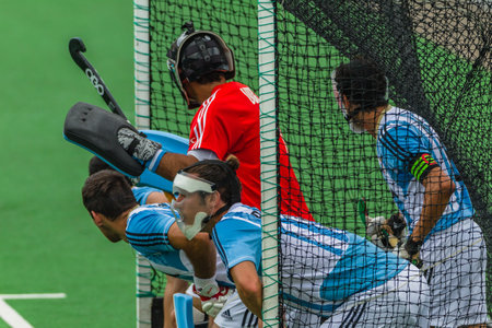 Hockey international match action between South-Africa v Agrentina at Queensmead