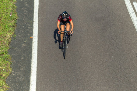 Cycling road girls championships action in peletons and individuals racing in all categoriesのeditorial素材