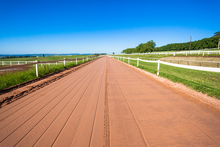 Sand Smooth Horse training track for easy running in color detailの写真素材