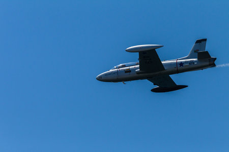Impala Jet Aircraft acrobatics show of different planes on Durban Beachfrontのeditorial素材