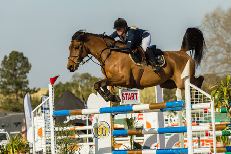 Girl Horse Jumping Nationals Championship  scenes and close-up action of riders men woman at Shongweni Hillcrest outside Durban South Africa  10th Aug 2014のeditorial素材