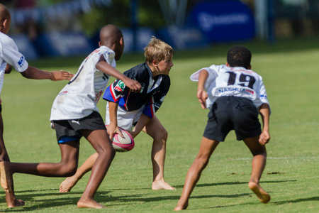 Kearsney College Rugby festival Junior  team actionのeditorial素材