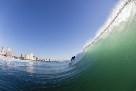 Surfer surfing water action Durban beachfrontの写真素材