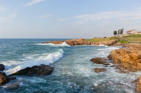 Beach Rocky Coastline ocean waves landscxapeの写真素材