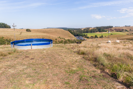 Farming hills highway traffic countryside landscapeの写真素材
