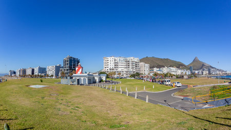 Cape Town Sea Point Promenade Apartments Mountains Landscapeの写真素材