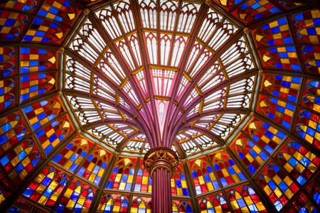 stained glass ceiling in Old Louisiana State Capitolのeditorial素材