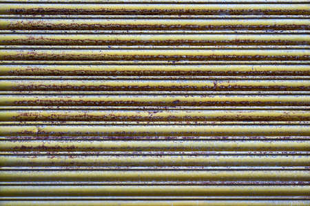 Horizontal Lines of Rusty Metal Shutters