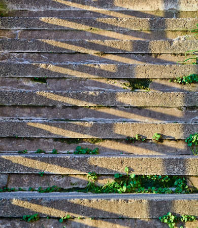 Concrete steps with angled shadows