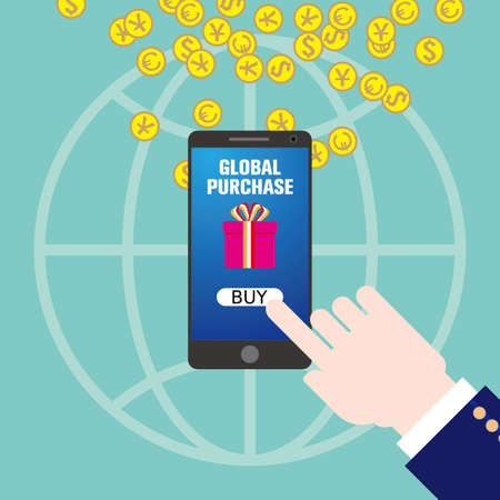 Global mobile paymentのイラスト素材