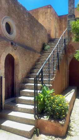 Arkadi or Moni Arkadiou monastery at Crete, Greece - famous Greek Orthodox monastery, symbol of...