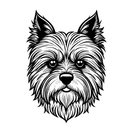 Yorkshire Terrier head vector illustration for t-shirt print.のイラスト素材