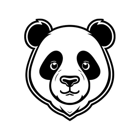 Panda head vector logo templateのイラスト素材