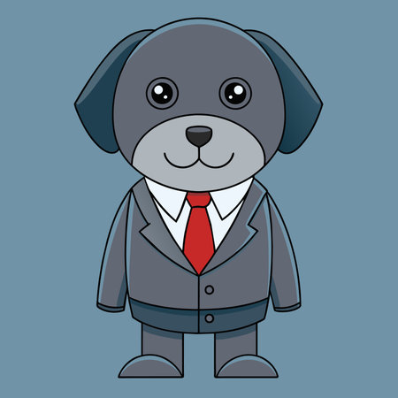 Cute banker dog cute antropomorphic graphic icon style vector EPSのイラスト素材