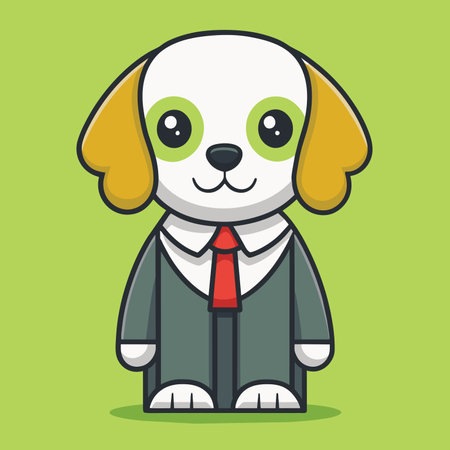 Cute judge dog cute antropomorphic graphic icon style vector EPSのイラスト素材
