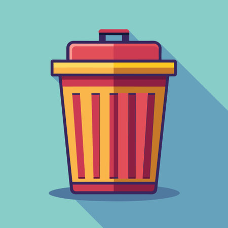 Dustbin household object icon cartoon style vector EPSのイラスト素材