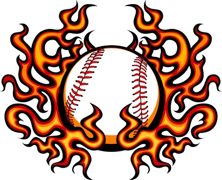 Baseball Template with Flamesのイラスト素材