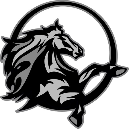 Mustang Stallion Graphic Mascot Imageのイラスト素材