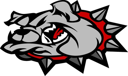 Bulldog Mascot Head Illustrationのイラスト素材