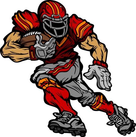Football Player Runningback Cartoonのイラスト素材