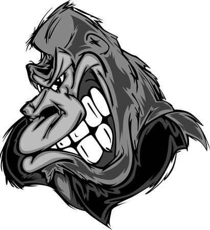 Gorilla or Ape Mascot Cartoonのイラスト素材