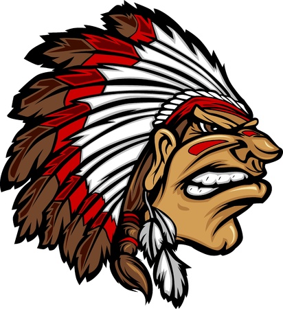 Indian Chief Mascot Head Cartoon Graphicのイラスト素材