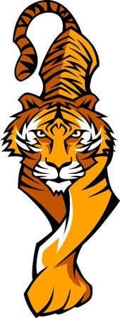 Prowling Tiger Body Vector Mascot Graphic Imageのイラスト素材