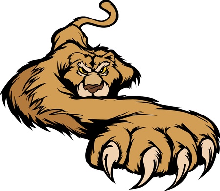 Graphic Mascot Vector Image of a Prowling Cougar Bodyのイラスト素材