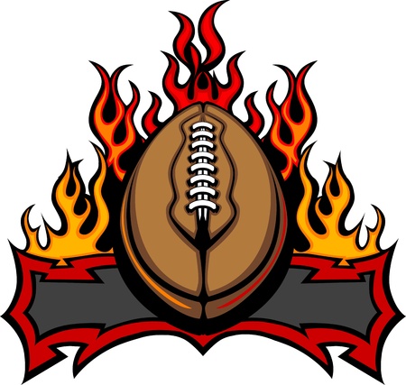 Graphic American Football Vector Image Template with Flamesのイラスト素材