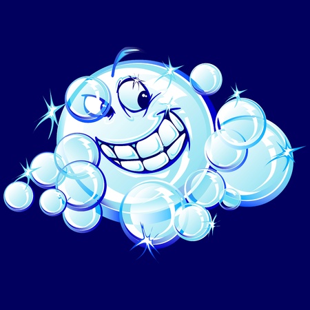 Bubbles with Smiling Face Vector Illustrationのイラスト素材