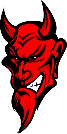 Graphic Image of a Demon or Devil Mascot Headのイラスト素材