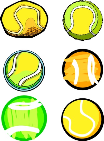 Illustrated Group of Vector Tennis Ball Images のイラスト素材